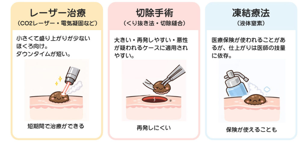 ほくろ除去の治療方法