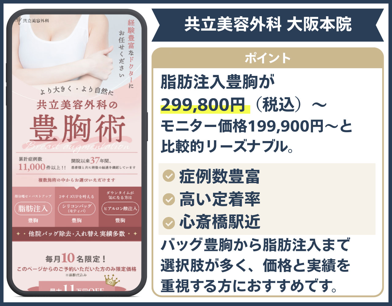 共立美容外科 大阪本院(心斎橋)